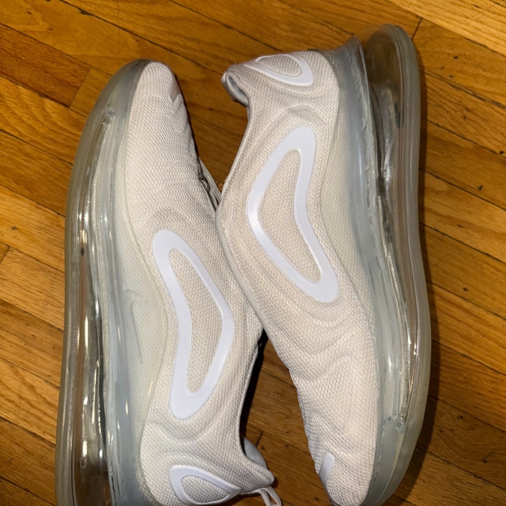 Nike White and Clear Air Max Athletic Shoes